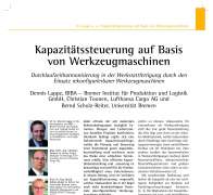 Kapazitätssteuerung auf Basis von Werkzeugmaschinen